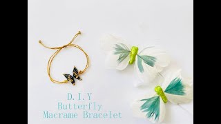 Tutorial/DIY BUTTERFLY MACRAME BRACELET/Μακραμέ Πεταλούδα