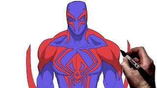 How To Draw Spider Man 2099 (Miguel O'Hara) | Step By Step | Across The Spiderverse