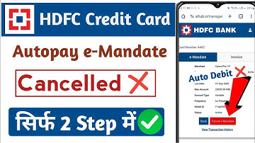 hdfc credit card autopay kaise band kare | hdfc credit card autopay cancellation online