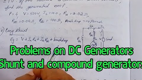 Problems on DC Generators, shunt and compound generators