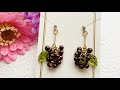 [136] ビーズで作るぶどうのピアス grape shaped beaded earring 串珠