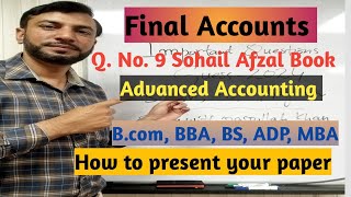 Final Account Q No  9 Advanced Accounting