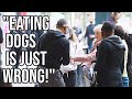 Undercover Vegan SWARMED By Angry Dog Lovers!