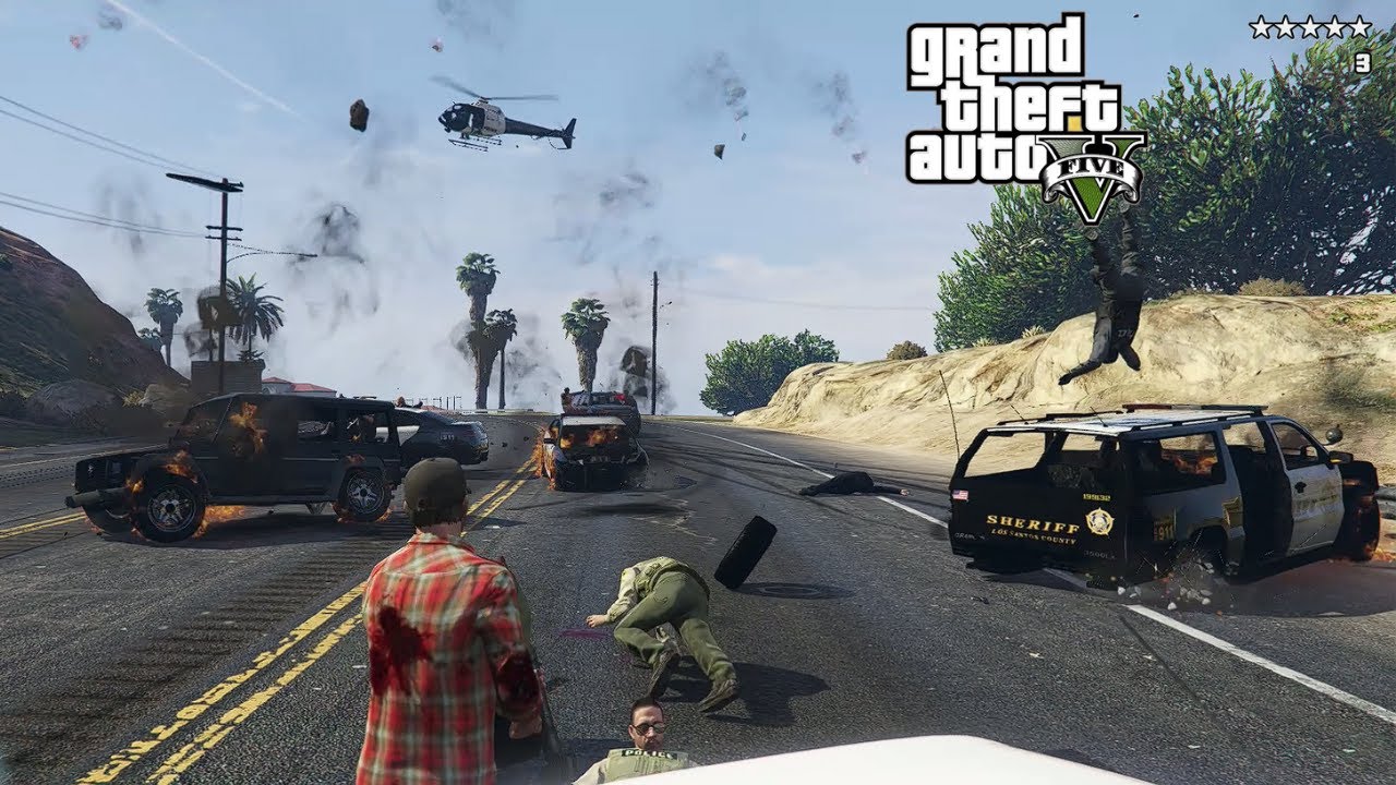 Grand Theft Auto 5 / Trevor Vs 6 Star police in GTA 5 / 6 Star Shotout ...