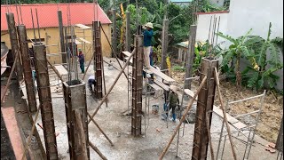 Construction Of Concrete Beams And Columns And Brick Walls Dividing Rooms To Make The House Sturdy
