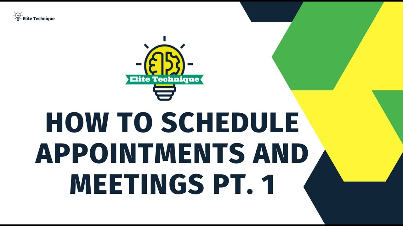 How to Schedule Appointments and Meetings PT - YouTube