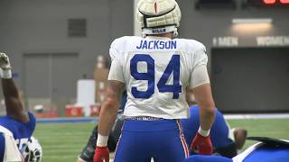 Landon Jackson bulks up, impressing Bills Brass in practice