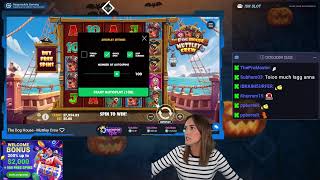 Кадр из ролика «Today Ana will push the Balance to the Moon🎁25x25 Freespins Giveaway💰Exclusive Welcome Offer 200%…»