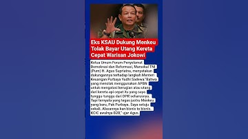 Eks KSAU Dukung Menkeu Tolak Bayar Utang Kereta Cepat Warisan Jokowi #matalokal