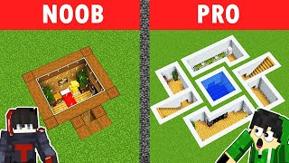 NOOB VS PRO: UNDERGROUND MODERN HOUSE BUILD CHALLENGE | Minecraft(Tagalog)