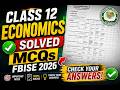 Class 12 Economics MCQs Solved 2026 |FBISE HSSC-II Economics Paper Solution|Check Your Answers Today