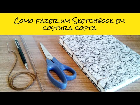 Como fazer um Sketchbook em costura copta