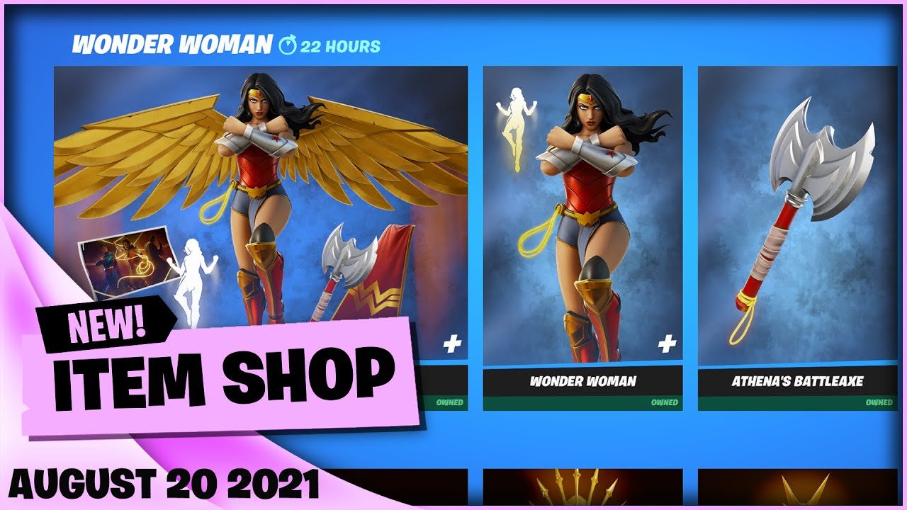 Fortnite Item Shop 20 August 2021 Wonder Woman Bundle Youtube