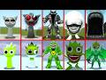 NEW SIZE COMPARISION ALL GREY SPRUNKI VS ALL LIME SPRUNKI FAMILY – FULL EVOLUTION BATTLE!