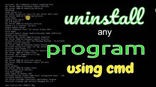 how to uninstall any program using cmd  ● 2018