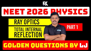 NEET 2026 Physics –Total Internal Reflection from Ray Optics | Part 1 | RK Nex