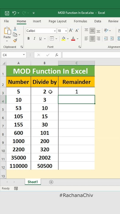 How To Use MOD Function In Excel #excel #shortvideo - YouTube
