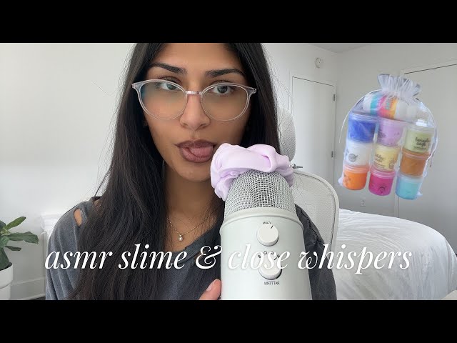 asmr close whispers while i play with slime ☁️ |  yapping and slime