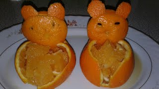 طريقة جديدة في تقديم البرتقال على شكل دبدوب?عيشورية وقادة حنا كلنا بزاوز كما كتقول جدتي??