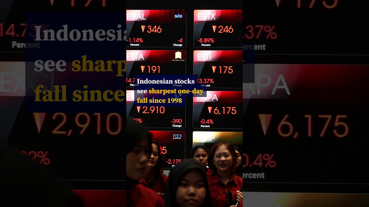 Indonesian stocks see sharpest one-day fall since 1998