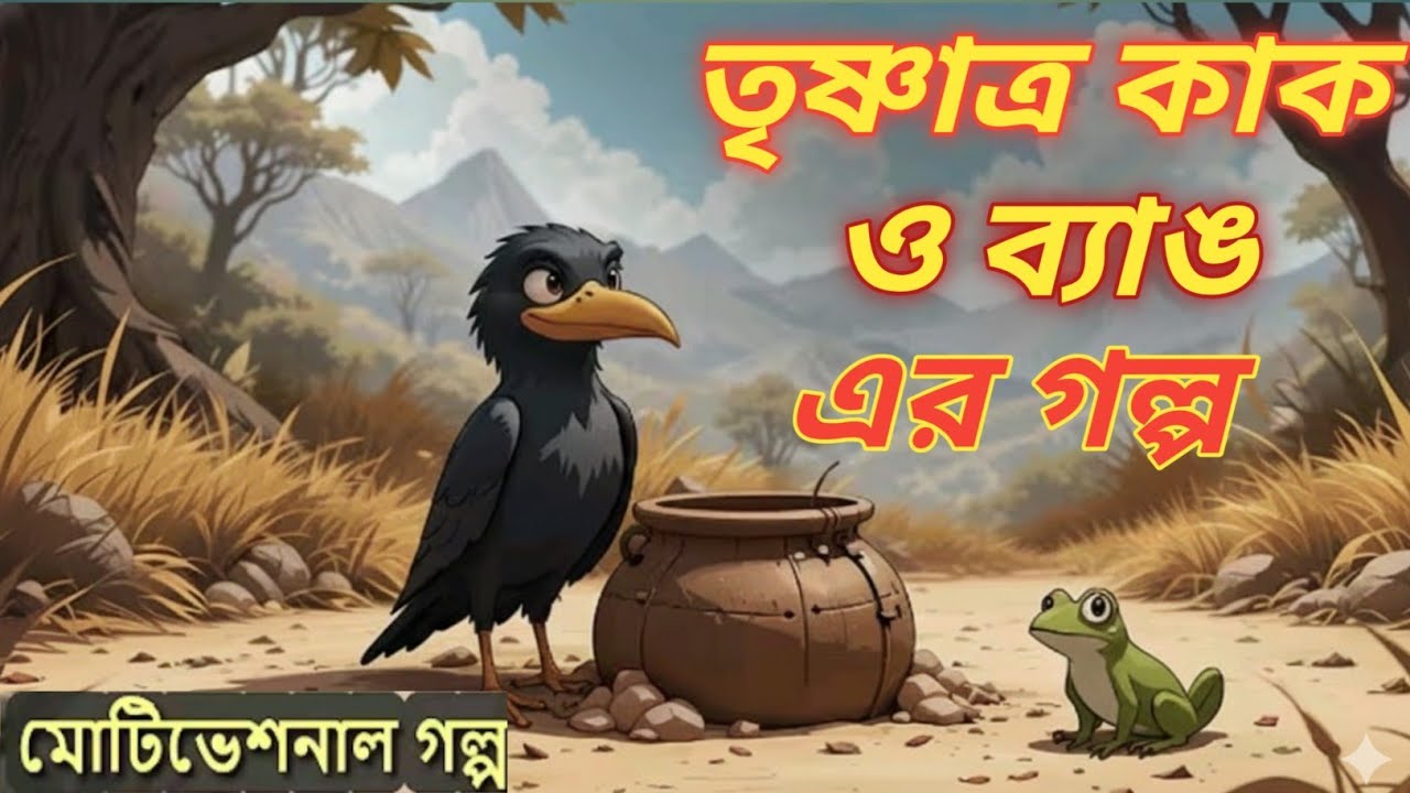 তৃষ্ণাত্র কাক ও ব্যাঙ এর অনুপ্রেরণা মূলক গল্প / The inspiring story of the thirsty Crow and the Frog