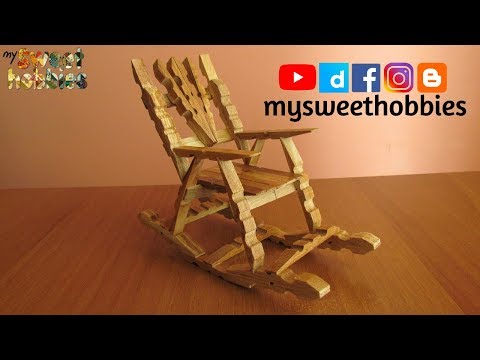 mandaldan minyatür sallanan sandalye yapımı - how to make miniature rocking chair from pins