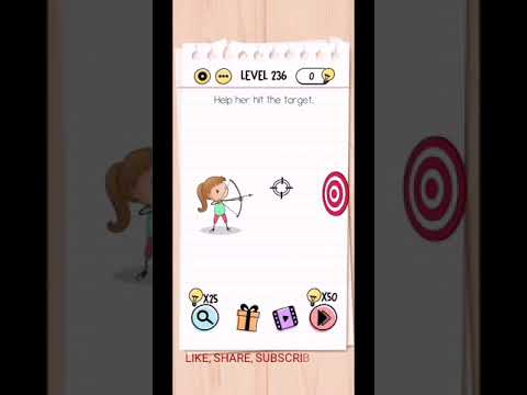 Brain test tricky puzzles level 236 (HELP HER HIT THE TARGET) solution or walkthrough
