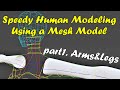 Speedy human modeling Part1.Arms&Legs| 3Dメッシュモデルを使ってキャラクターを高速モデリング【Blender】