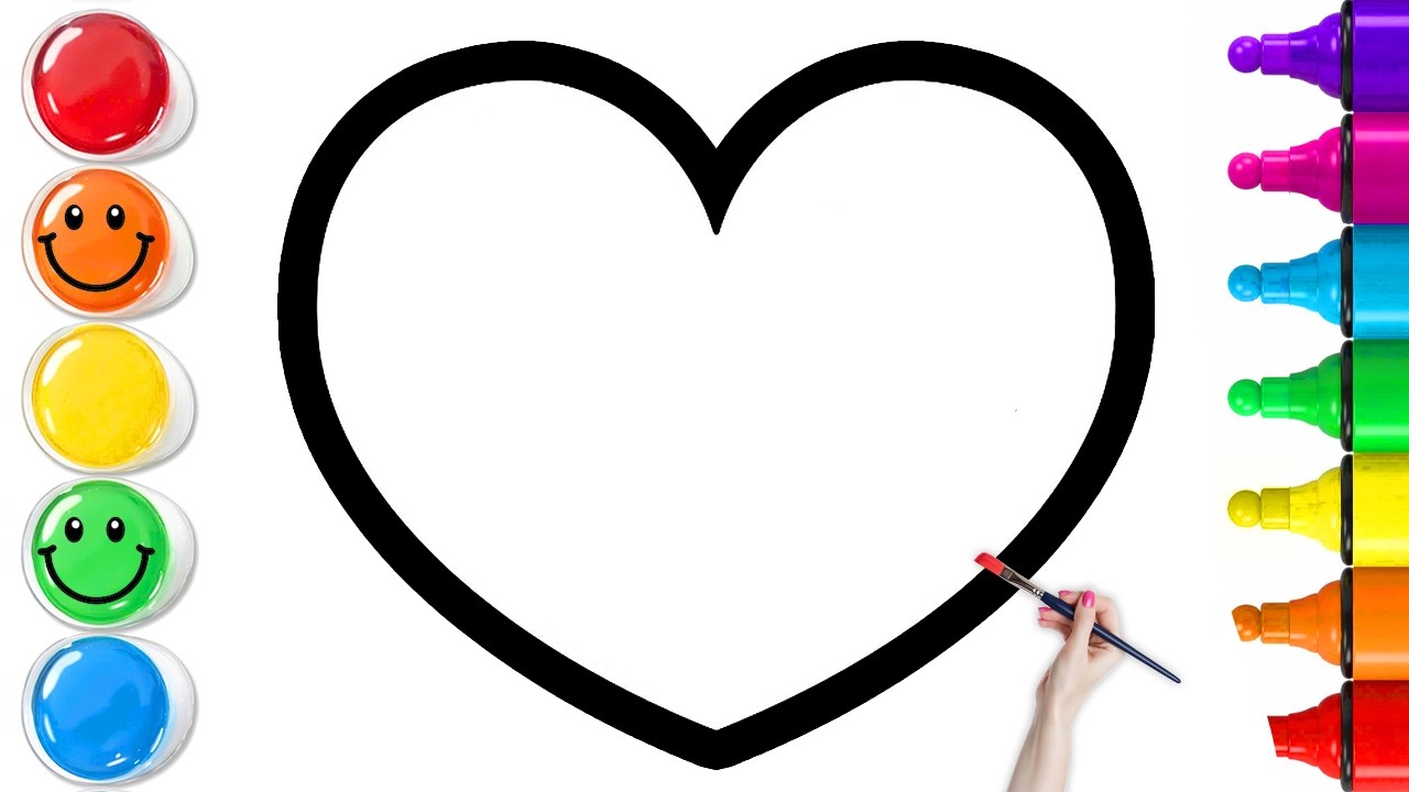Как нарисовать красный пончик в форме сердца | Простой пошаговый урок