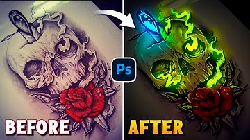 Making Sketch GLOW Using Photoshop!!!💀🌹
