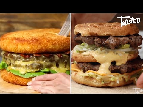 Ultimate Burger Creations Big Mac Waffle Burger  Mac and Cheese Bacon Burger Recipes Twisted