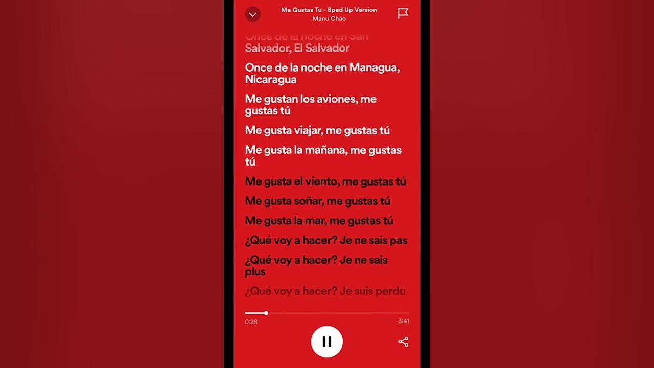 Manu Chao - Me gustas tú (Lyrics) #spotify #spotifylyrics