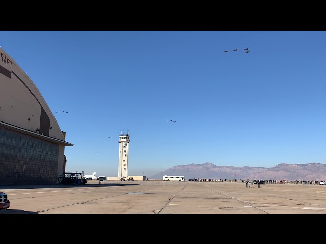 35 F-35's from Hill Afb, UT perform a show of force class=