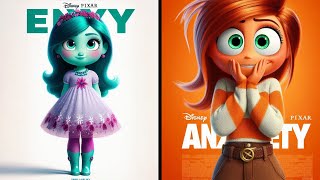 Inside Out 2 Characters In AI Disney Pixar Movie Poster 💀 and their Favorite Things | Anxiety, Envy