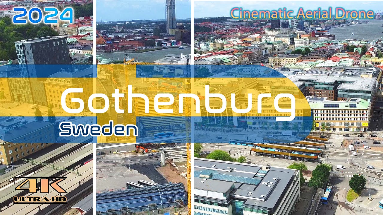 Gothenburg From Above - Göteborgs CentralStation - Drottnintorget - Sweden - 4K Aerial - June 2024