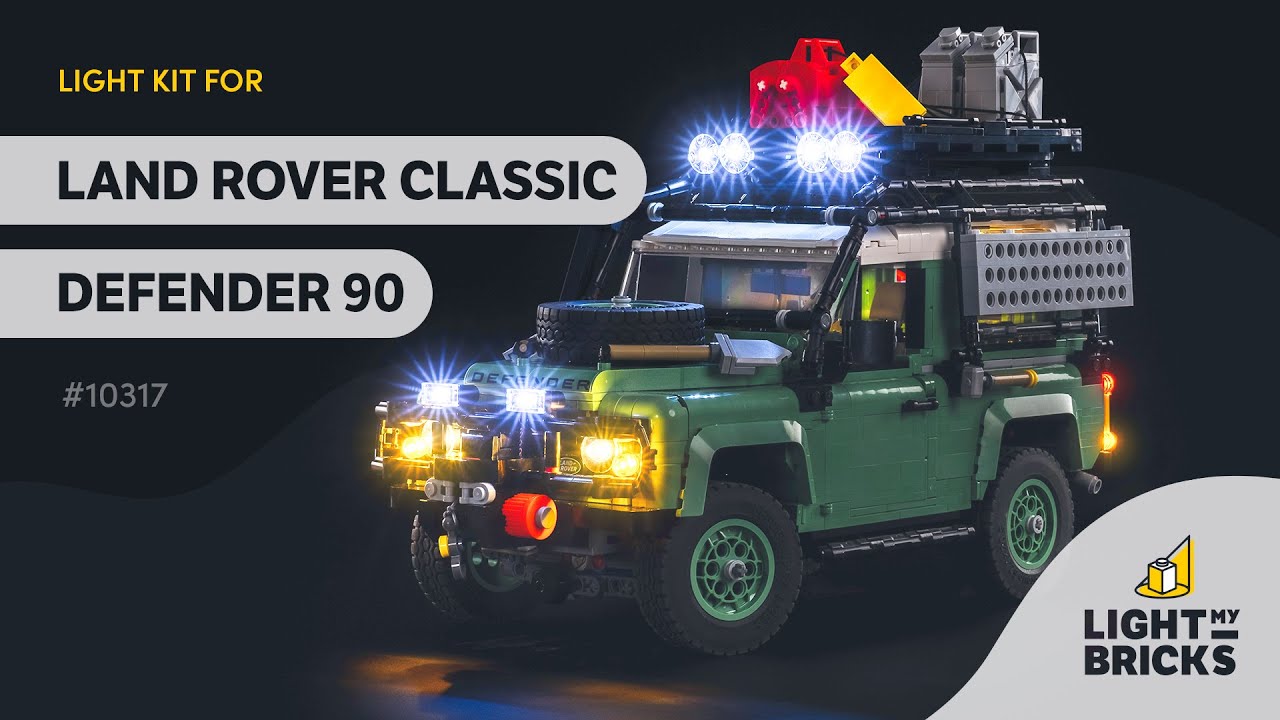 LIGHT MY BRICKS - Land Rover Classic Defender 90 10317 Light Kit Video  Demonstration 