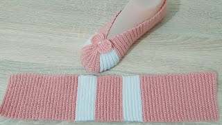 كروشيه لكلوك / حذاء / سليبر بقطعة واحدة  شكل جديد How to crochet a slipper / shoes