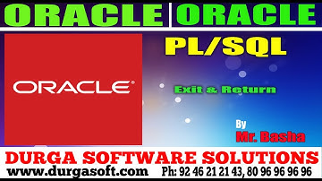 Oracle Tutorial||onlinetraining||pl/sql||Exit & Retun by Basha