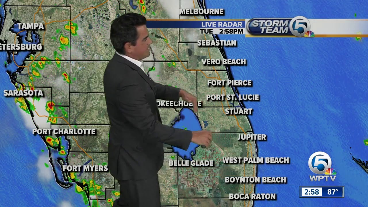 west palm beach airport car rental Tuesday mid-afternoon forecast