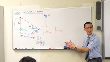 Related Rates of Change - Shifting Shadow (2 of 2: Manipulating the derivatives)