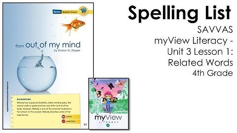 SAVVAS MyView Literacy - Unit 3 Lesson 1 - Spelling - 4th Grade