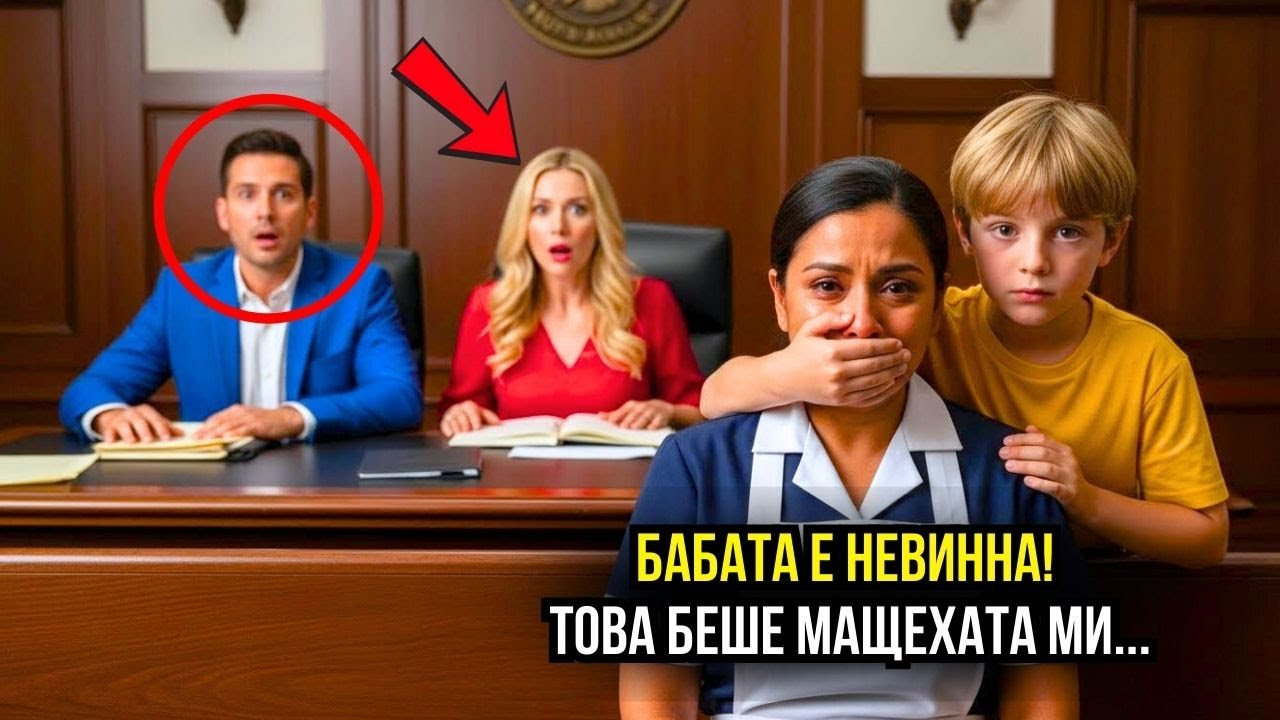 „Бавачката е невинна, това беше мащехата ми!“ — извика синът на милионера в съда, всички замръзнаха.