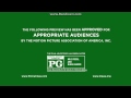 Mpaa rated pg trailer screen