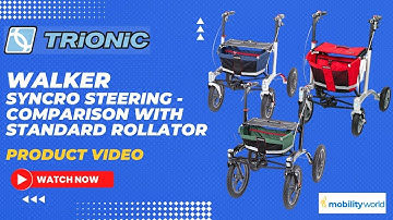 Mobility World Ltd UK - Trionic Walker Syncro Steering   comparison with standard Rollator