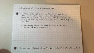 AP Calculus AB: Rate Accumulation FRQ