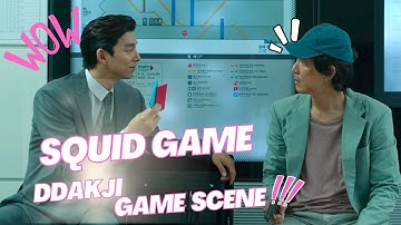 Squid Game | Ddakji Game Scene at the Railway Station | Red Card & Blue Card | Full Clip