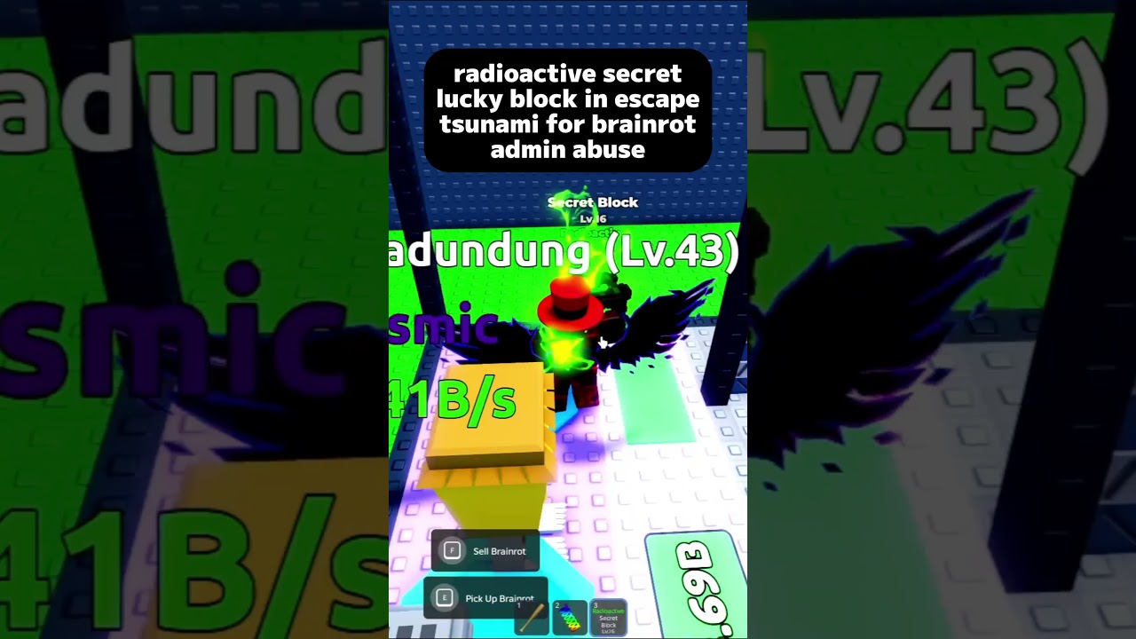 radioactive secret lucky block in escape tsunami for brainrot admin abuse update today roblox