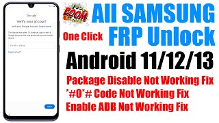 Samsung FRP Bypass 2023 ADB Enable Fail | Samsung FRP Unlock/Remove Android 11/12/13