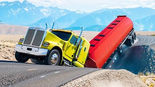 Cars vs Giant Dip x Road Restrictions x Stairs ▶️ BeamNG Drive