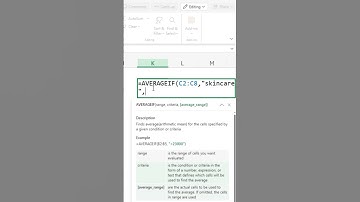 AVERAGEIF Function in Excel